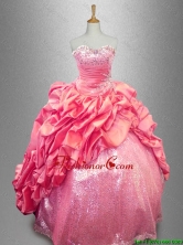 Latest Strapless Beaded Quinceanera Dresses in Coral Red SWQD039-2FOR