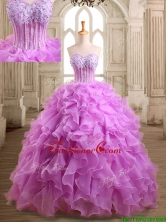 Lovely Applique and Beaded Organza Quinceanera Dress in Lilac SWQD129FOR