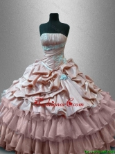 Luxurious Strapless Quinceanera Gowns with Ruffled Layers SWQD034-1FOR