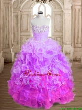 Most Popular Beaded and Ruffled Colorful Quinceanera Dress in Organza SWQD162-5FOR
