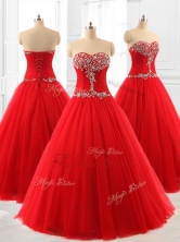 Perfect A Line Beading Tulle Quinceanera Dresses for 2016SWQD060-1FOR