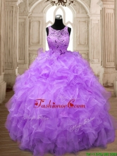Popular Scoop Big Puffy Quinceanera Dress with Beading and Ruffles SWQD138-3FOR