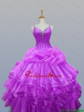 Pretty 2016 Summer Straps Beaded Quinceanera Dresses with Ruffled Layers SWQD003-13FOR