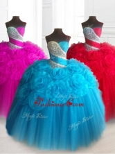 Elegant Sweetheart Quinceanera Dresses with Beading and Hand Made FlowersSWQD065FOR