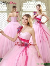  Summer New Arrivals Beading Quinceanera Gowns with One Shoulder YCQD040FOR