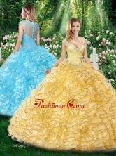 2016 Beautiful Straps Cap Sleeves Sweet 16 Dresses with Beading SJQDDT318002FOR