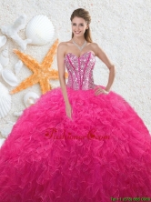 2016 Beautiful Sweetheart Hot Pink Quinceanera Dresses with Beading QDDTA76002FOR