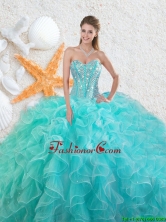 2016 Elegant Beading Sweetheart Quinceanera Dresses in Aqua Blue QDDTA75002FOR