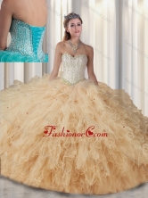 2016 Fashionable Sweetheart Beading Quinceanera Gowns in Champagne SJQDDT301002FOR