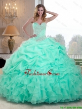 2016 Pretty Beaded and Ruffles Quinceanera Dresses in Apple Green QDDTC50002FOR