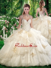 2016 Romantic Ball Gown Sweet 16 Dresses with Beading and Appliques SJQDDT281002FOR