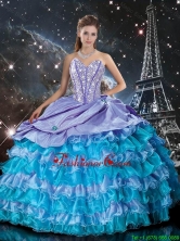 2016 Winter Perfect Multi Color Quinceanera Dresses with Ruffled Layers and Beading QDDTA94002FOR