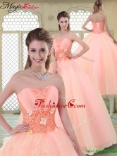 Beautiful Appliques and Beading Sweet 16 Dresses with Sweetheart YCQD037FOR