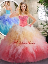 Beautiful Beading and Ruffles Quinceanera Dresses in Multi Color SJQDDT220002-2FOR