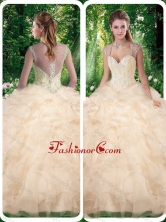 Beautiful Champange Quinceanera Dresses with Beading and Appliques SJQDDT261002FOR