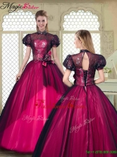 Beautiful High Neck Quinceanera Dresses with Short Sleeves YCQD031FOR