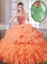 Best Selling Orange Red Sweet 16 Dresses with Beading SJQDDT174002-1FOR
