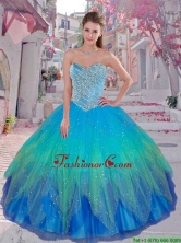 Cheap 2016 Spring Multi Color Sweetheart Sweet 16 Dresses with Beading QDDTC51002FOR