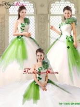 Cheap One Shoulder Sweet 16 Dresses with Appliques and Ruffles YCQD011-1FOR
