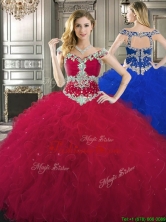Classical Off the Shoulder Cap Sleeves Quinceanera Dress with Beading and Ruffles YYPJ027FOR