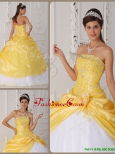 Elegant Appliques Quinceanera Gowns with Hand Made Flower  QDZY462CFOR