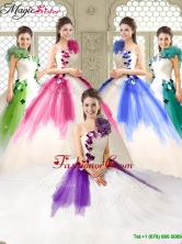 Elegant Appliques and Ruffles Quinceanera Dresses with One Shoulder YCQD011AFOR