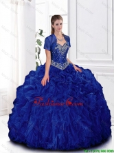 Elegant Beaded and Ruffles Quinceanera Gowns in Royal Blue SJQDDT111002FOR