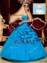 Elegant Strapless Appliques and Beading Quinceanera Gowns QDZY164BFOR