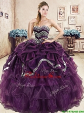 Exquisite Beaded and Pick Ups Purple Quinceanera Dress in Organza YYPJ037-1FOR 