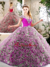 Exquisite Beading and Ruffles Quinceanera Dresses in Multi Color SJQDDT207002-1FOR