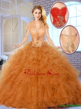 Fall Fashionable Appliques Sweet 16 Dresses in Champagne SJQDDT144002-2FOR