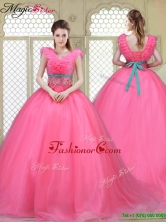 Fashionable Brush Train Quinceanera Dresses in Hot Pink YCQD049FOR