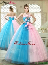 Fashionable Hand Made Flowers Sweet 16 Gowns with Strapless YCQD023FOR