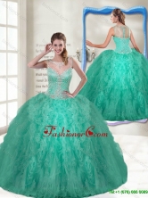 Fashionable Scoop Turquoise Quinceanera Gowns with Zipper Up SJQDDT115002AFOR
