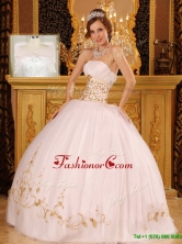 Fashionable Strapless Appliques Quinceanera Dresses in White  QDZY089CFOR