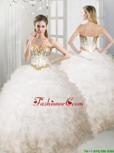 Lovely Big Puffy White Quinceanera Dress with Beading and Ruffles YYPJ041FOR