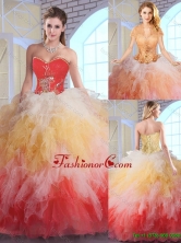 Luxurious Appliques and Ruffles Quinceanera Dresses in Multi Color SJQDDT143002FOR