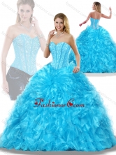 Luxurious Aqua Blue Detachable Quinceanera Dresses with Beading SJQDDT206002FOR