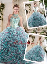 New Arrivals Halter Top Quinceanera Dresses with Appliques SJQDDT214002FOR
