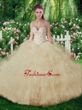 New Arrivals Straps Champange Sweet 16 Gowns with Beading SJQDDT266002FOR