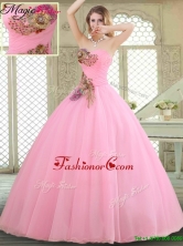 New Style Rose Pink Quinceanera Gowns with Beading and AppliquesYCQD039FOR
