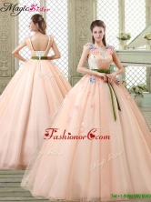 New Style Straps Quinceanera Dresses with Appliques and Belt YCQD012FOR