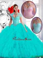 Perfect 2016 Ball Gown Quinceanera Dresses with Ruffles SJQDDT132002-1FOR