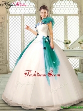 Perfect Appliques Multi Color Quinceanera Dresses with Ruffles YCQD011-2FOR