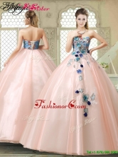 Perfect Strapless Sweet 16 Gowns with Appliques and Embroidery YCQD003FOR