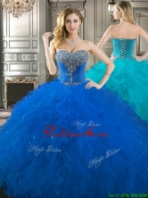 Popular Beaded Bodice and Ruffled Really Puffy Quinceanera Dress in Royal Blue YYPJ021FOR