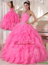 Popular Hot Pink Ball Gown Strapless Quinceanera Dresses  PDZY724AFOR