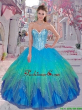 Pretty Sweetheart Sequined Quinceanera Gowns in Multi Color SJQDDT92002FOR
