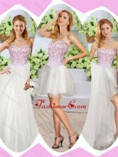 Wonderful High Slit Beading Detachable Sweet Quinceanera Dresses in White SJQDDT247001FOR