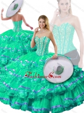 Wonderful Sweetheart Beading and Ruffled Layers Detachable Quinceanera Dresses SJQDDT254002-2FOR